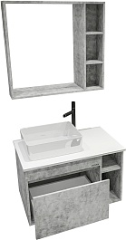 Grossman Зеркальный шкаф Фалькон 80 бетон – фотография-2